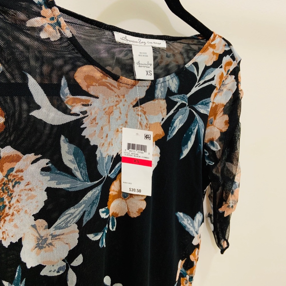 American Rag Ruched Mesh Top - Picture 5 of 7